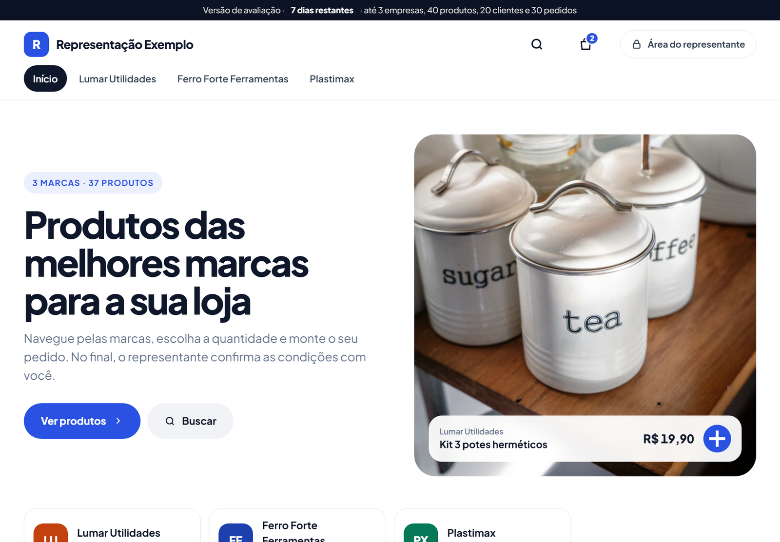 Catálogo no modo cliente
